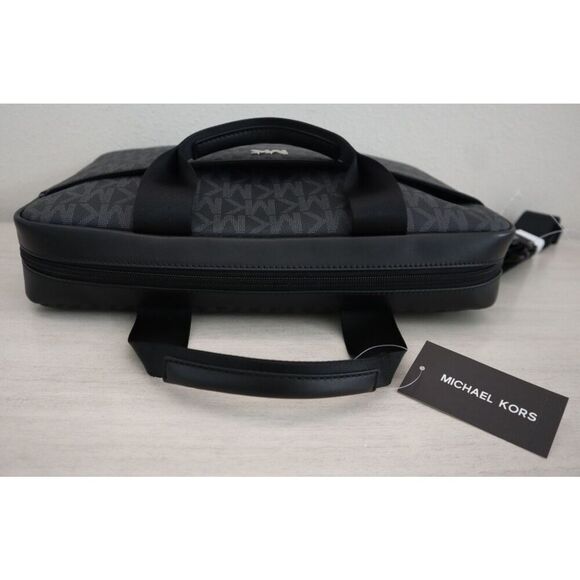 Michael Kors 87S5SEVA4B Unisex Black Monogram Everett Briefcase - Picture 5 of 13